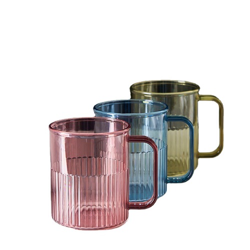 Thickened Plastic Mouthwash Cup, Creative Household Washbasin with Handle, Internet-Famous Toiletry Cup, Portable Travel Toothbrushing Cup for Couples