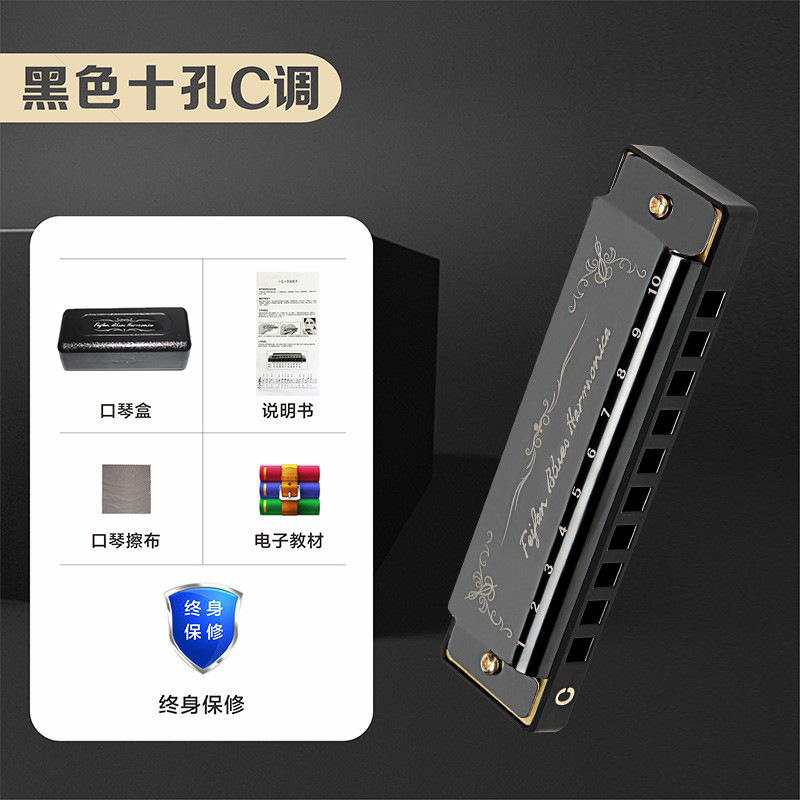 FEIFAN Blues 10-hole c-tone armónica principiante niños estudiantes utilizan rendimiento adulto Blues instrumento musical