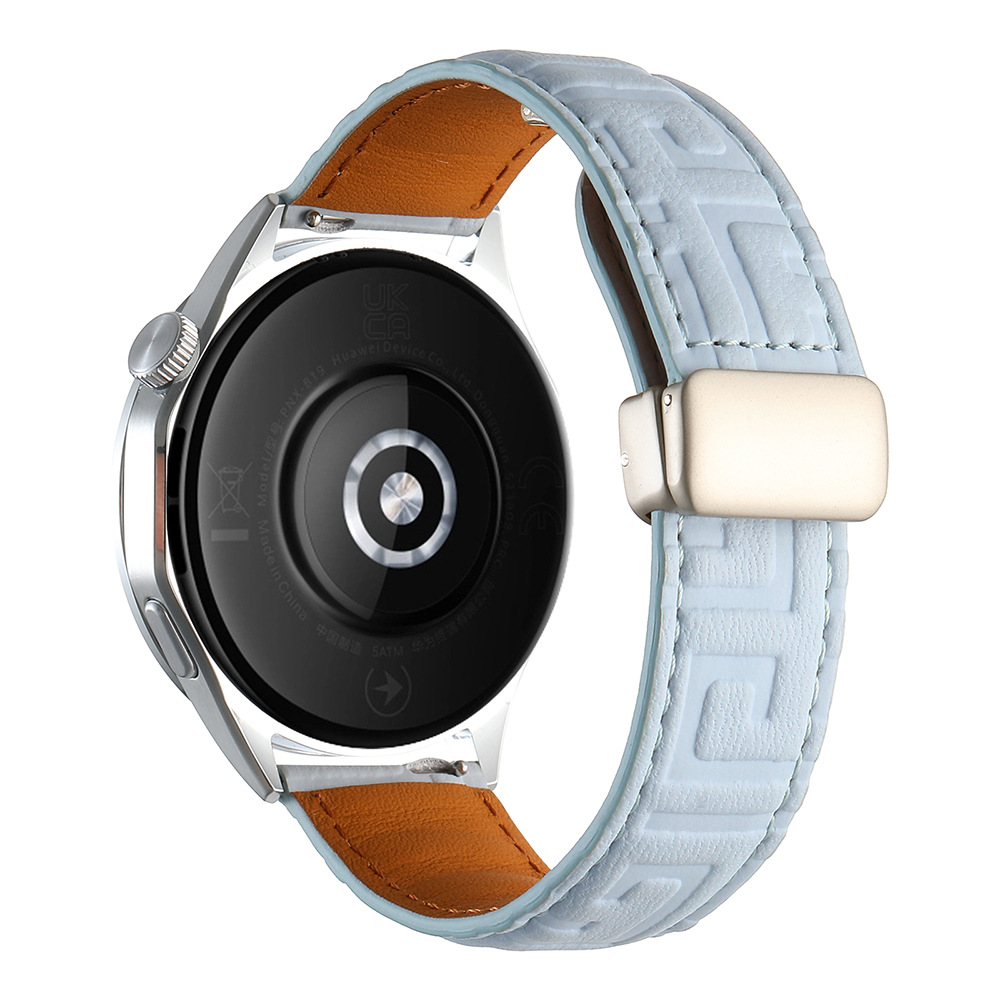 38g Weight Watch Strap Classification Pu Leather Material Solid Color Pattern Retro Style Retro Solid Color Watch Strap 10