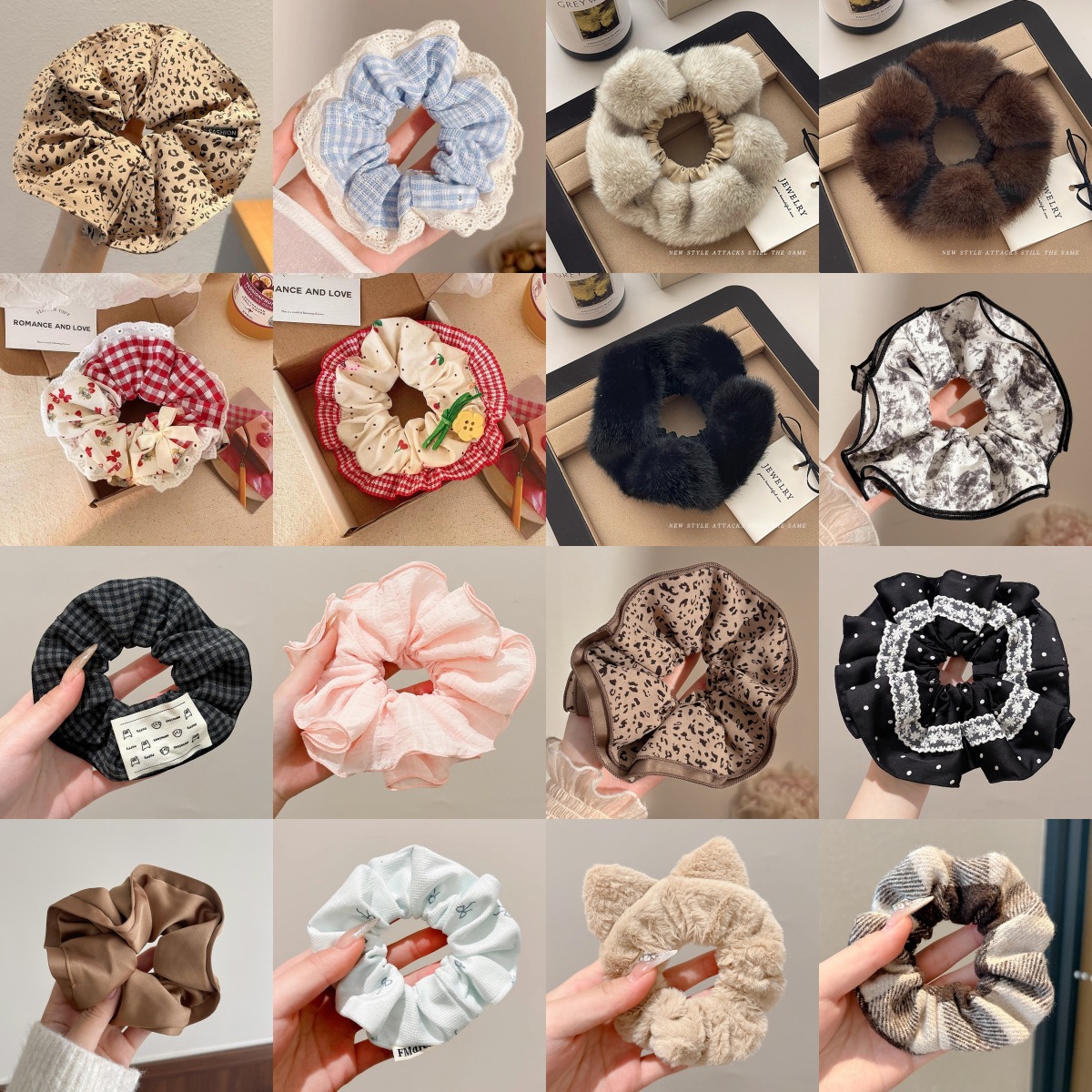 Anillo de cabello de intestino grande coreano para mujeres de alto nivel toallas cuadradas cuerdas de cabello de alta elasticidad y elásticas duraderas flojas flojas