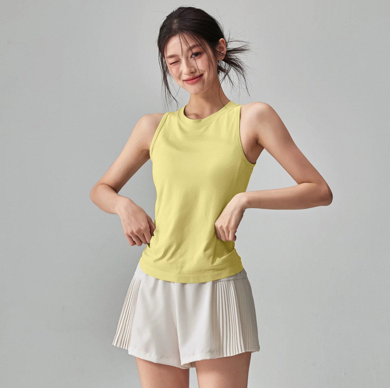 女性用夏の薄くて涼しいヨガ服、ゆったりとしたノースリーブメッシュ通気性ランニングブラウス、速乾性フィットネス服、スポーツTシャツ|undefined