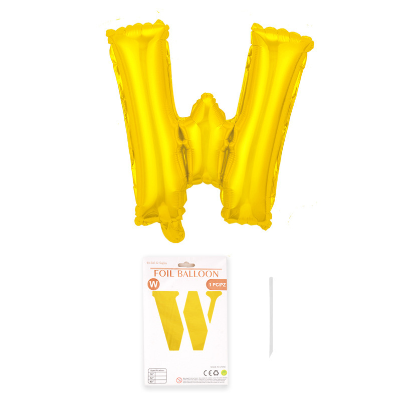 16 pulgadas alfabeto inglés tarjeta de papel independiente embalaje película de aluminio globo decoración de fiesta de cumpleaños diseño papel de aluminio globo al por mayor