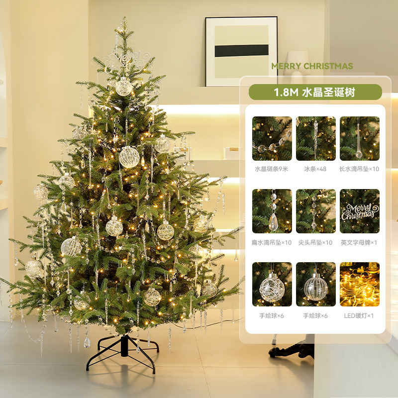 Árbol de Navidad grande decoración del hogar 1.5/1.8 m encriptado árbol desnudo adornos diy 2025 nuevo diseño de Navidad