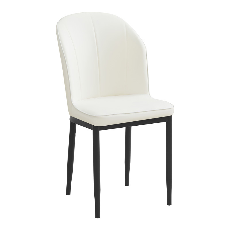 Silla de respaldo simple moderna silla de cuero silla de ocio silla de comedor de paquete suave silla de negociación silla de comedor de tres filas