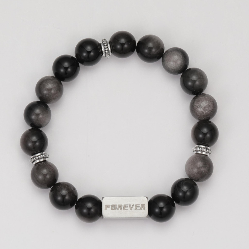 obsidian Material Simple Style Geometric Color Block Obsidian Bracelets In Bulk