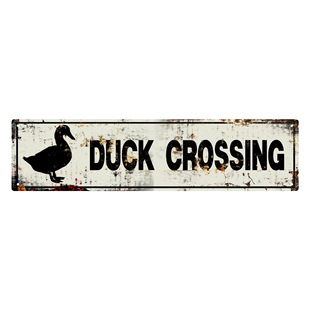Duck Crossing Warning Tin Sign Duck Crossing Humorous Traffic Sign