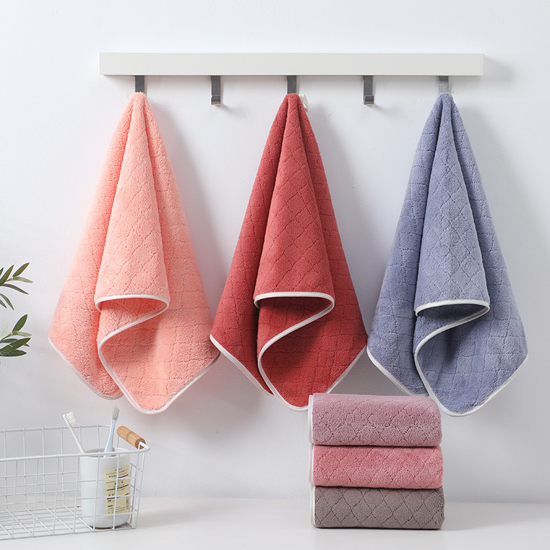 [a generation of hair] towel wholesale coral fleece face towel adult home thick absorbent face European flower face towel