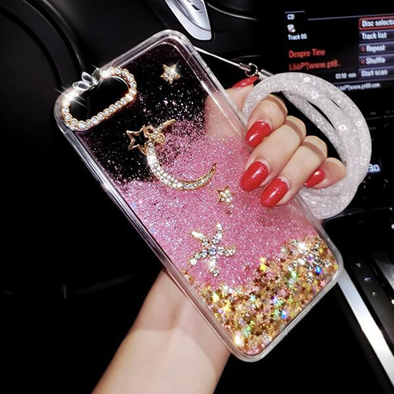 Convient pour coque de téléphone Samsung A70, diamant d'eau de lune étoilée, sables mouvants a50, corde de suspension créative personnalisée,_voghion.com