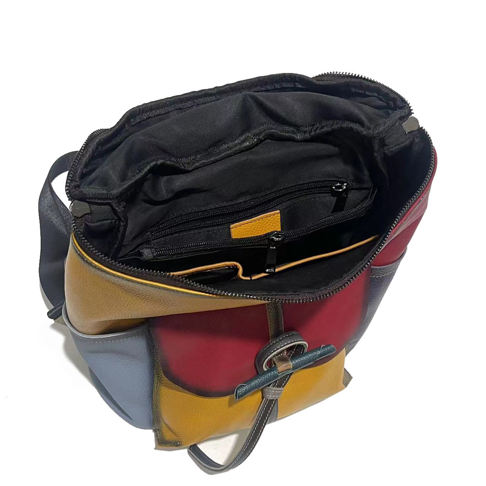 Women's Backpack, Hand Painted Bucket Bag, Versatile Cowhide Travel Shoulder Bag_voghion.com