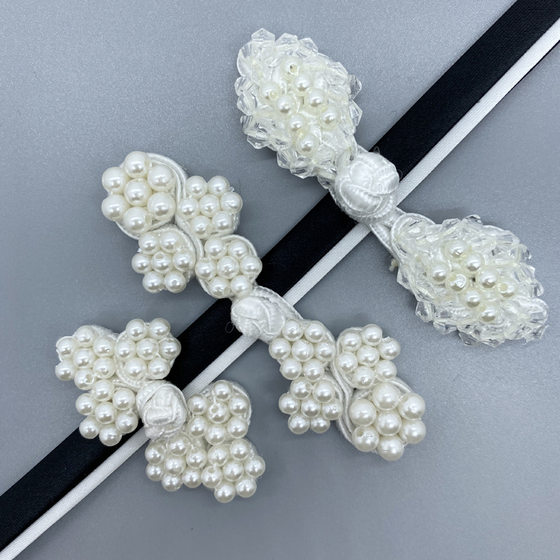 Baixi clothing accessories woven handmade pearl buttons children's clothing buttons cheongsam buckle manufacturers customized