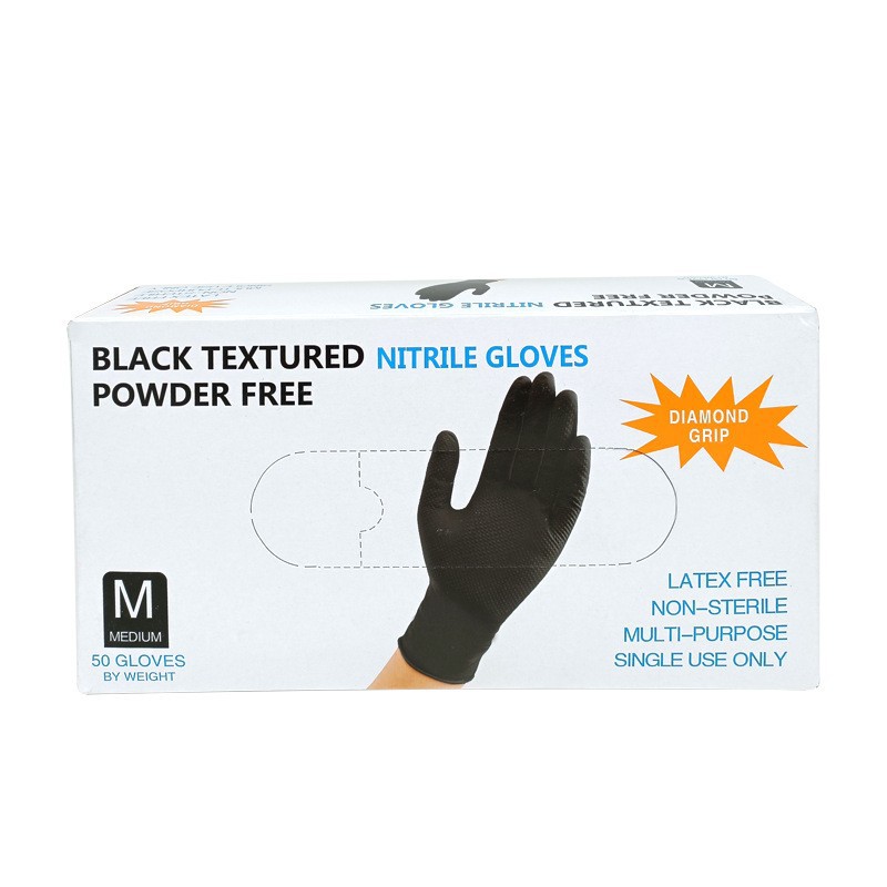 Guantes de nitrilo de diamante negro naranja super grueso antideslizante a prueba de aceite reparación mecánica de automóviles seguro laboral industrial genuino image 12