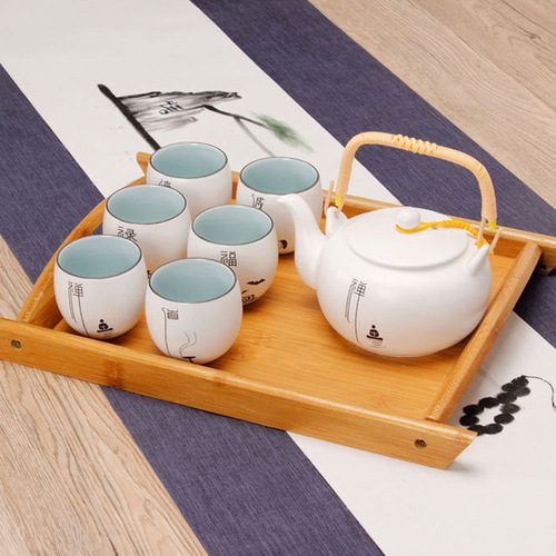 Bamboo wooden tray rectangular tea cup with handle hotel restaurant tray two-ear pastry bread wooden tray