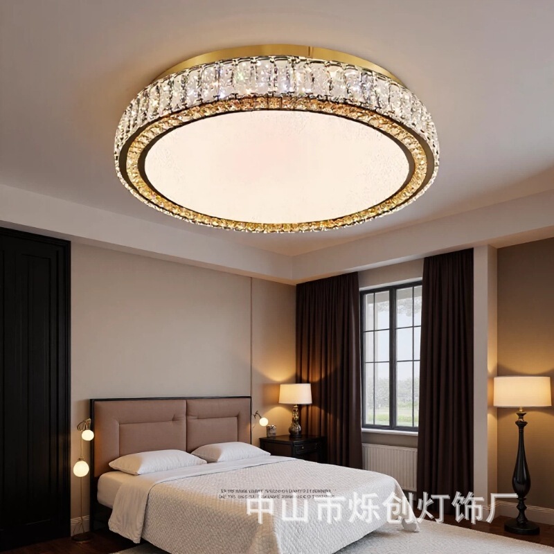 Ceiling Light with Full Spectrum Soft Light for Eye Protection, Modern Minimalist Dining Room Smart Crystal Light