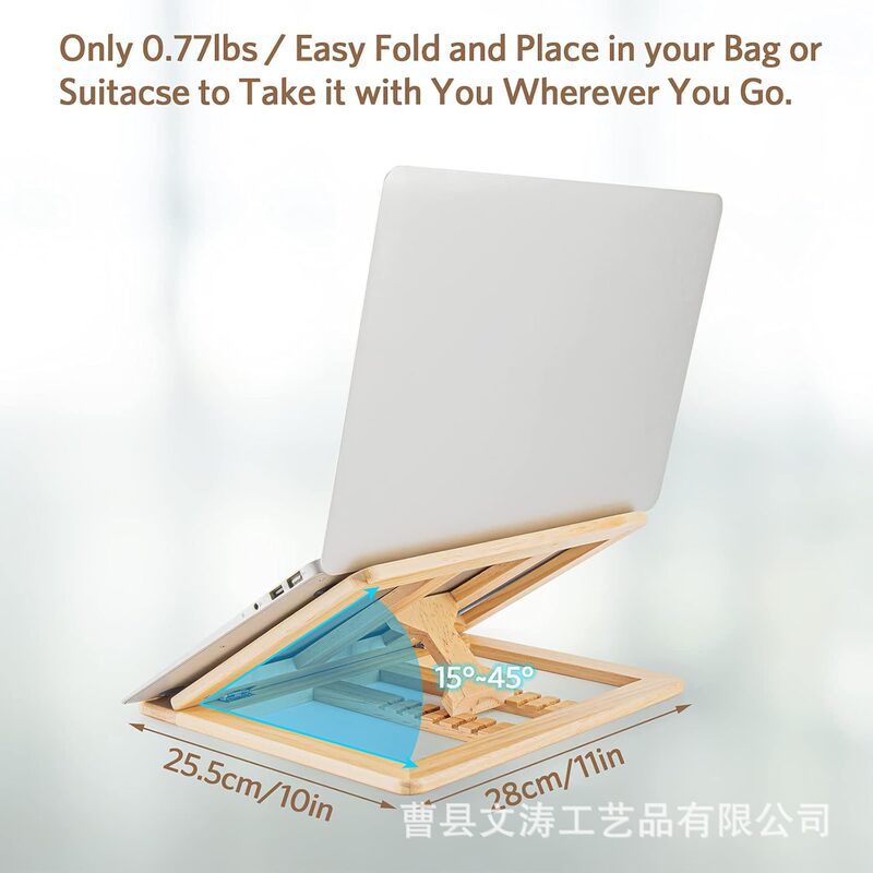 Wooden Desktop Computer Stand Bookshelf New Indoor Desk Notebook Adjustable Height Rack