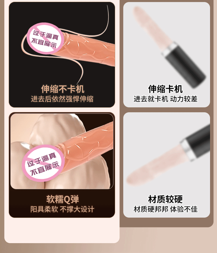 Jiuai Fully Automatic High-Speed Thrusting Vibrator with Soft Flesh-Like Dildo Attachment, Black — detail image 5