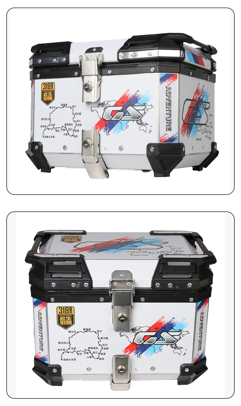 Wholesale Motorcycle Waterproof and Anti-Fall Aluminum Alloy Rear Trunk Scooter Tool Box Electric Vehicle Trunk