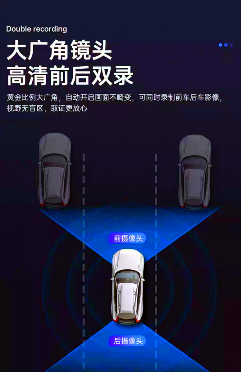 The New Center Console High-Definition Driving Recorder with Front and Rear Dual Cameras and Real-Life Navigation on the Car Smart Screen