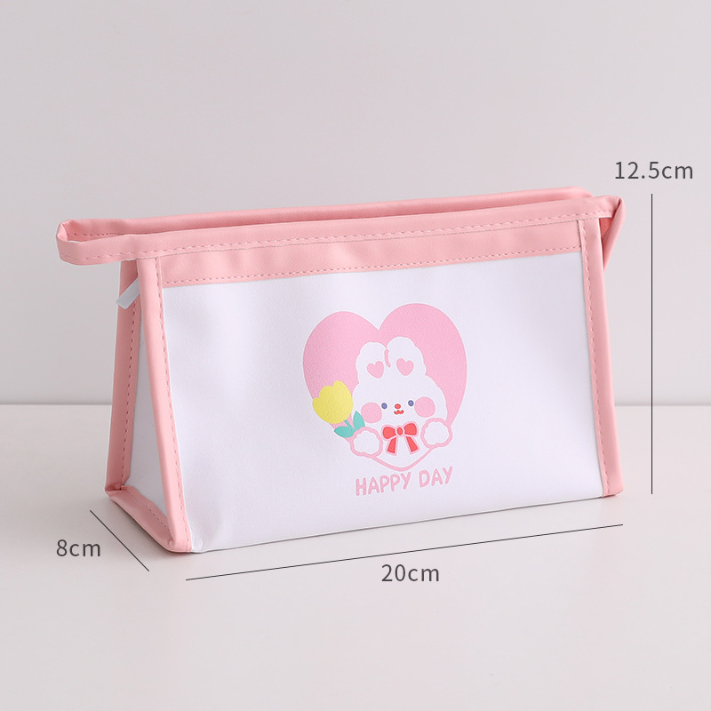 Caja de lápiz a cuadros de tablero de dibujos animados lindo simple bolsa de almacenamiento de gran capacidad para estudiantes bolsa de cosméticos de viaje portátil al por mayor