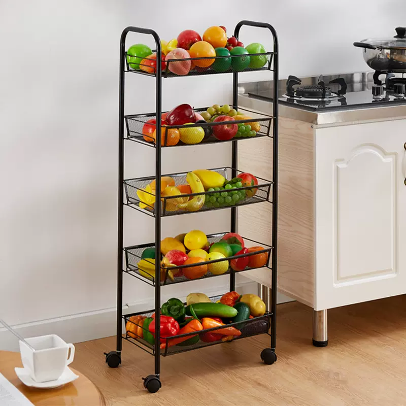 厨房置物架落地式可移动多层家居储物架桌面卧室卫浴客厅收纳架