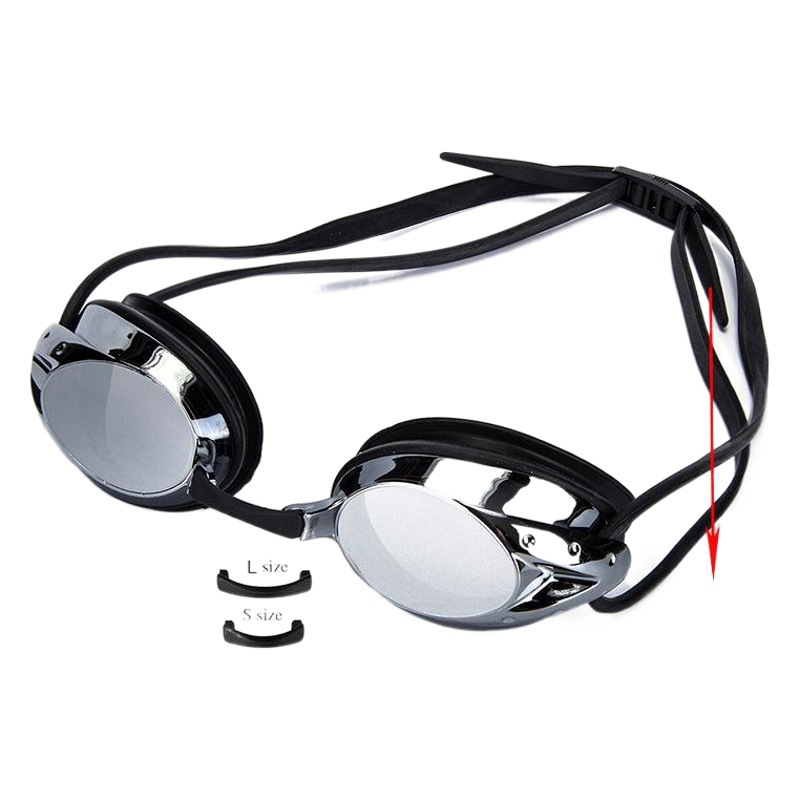 大人用水泳用メガネ防水防曇光沢電気めっきミニメガネ