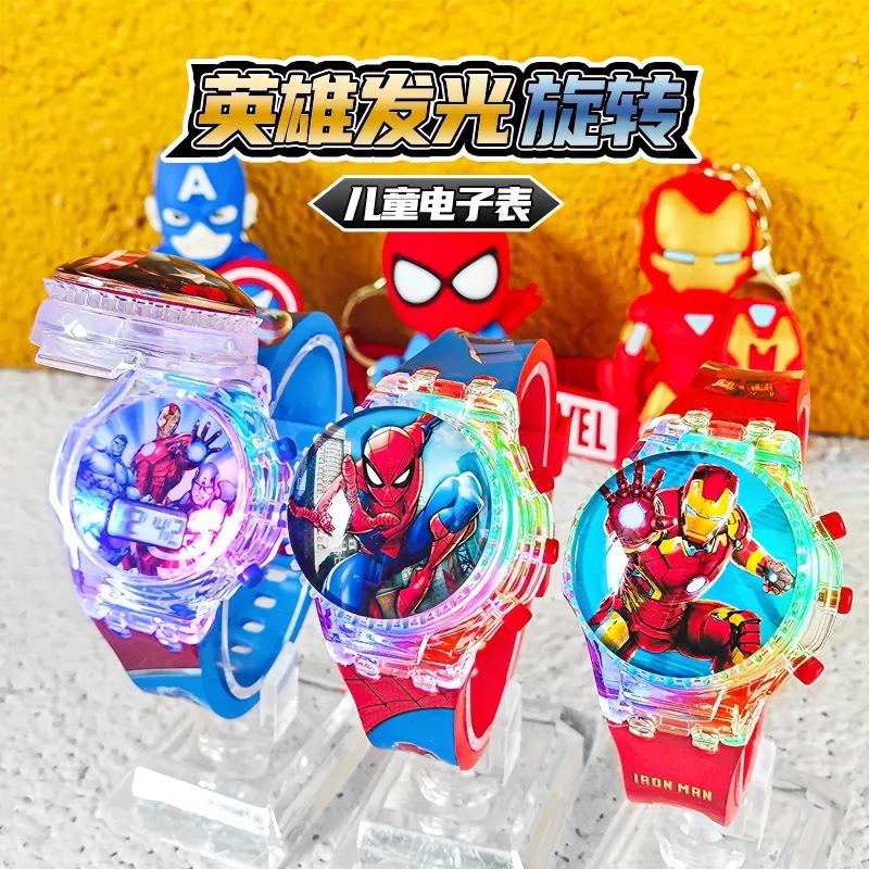 Children's watch for boys, flashing electronic waterproof toy for kindergarten, Spiderman, fall protection