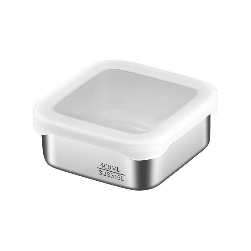 脂肪を減らす雑穀小弁当箱 316L ステンレス鋼定量包装箱蓋付き冷蔵庫野菜室キッチン収納ボックス|undefined