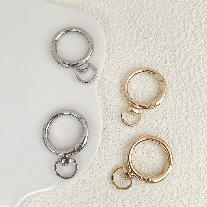 Zinc Alloy 6-Point Spring Buckle with Tail Rotating Small Ring Opening Spring Ring DIY Mobile Phone Bag Key Chain Hook Buckle