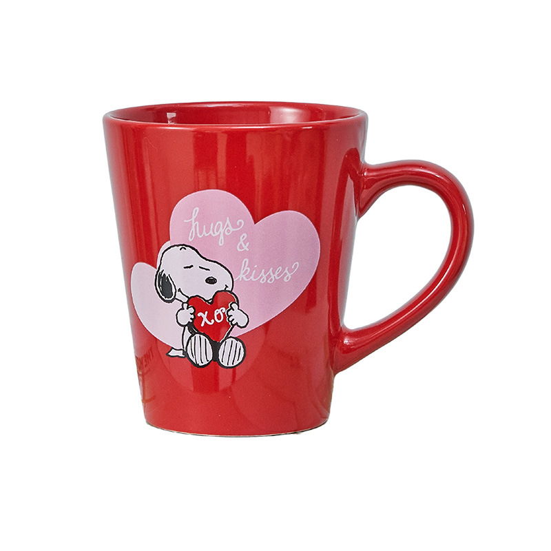 Simple ins estilo alto-aspecto taza cónica de dibujos animados pareja Taza de cerámica de alta temperatura calcomanías hogar taza de agua
