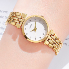 GEDI歌迪高顏女款腕錶簡約休閒百搭學生防水石英手錶