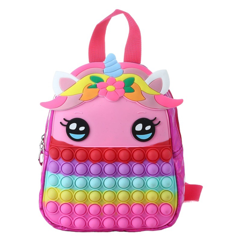 Nuevo unicornio rata asesino Pioneer mochila niños burbuja música descompresión de gran capacidad silicona al por mayor