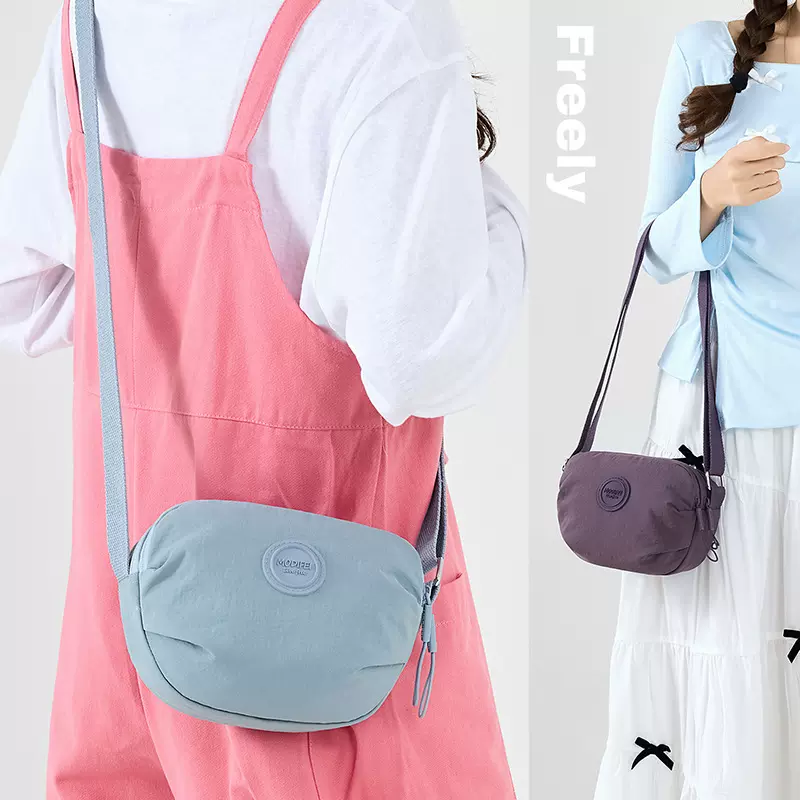 新款时尚简约女包尼龙布防泼水轻便小背包多口袋休闲单肩斜挎包女