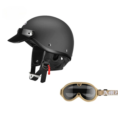 Women's Electric Vehicle Pedal Half Motosiklet dəbilqələri - xs-matt-black-khaki-new-goggles-free-shipping-by-sf-express
