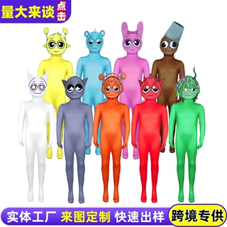 跨境节奏盒子2cos服装Sprunki Incredibox游戏紧身衣亚马逊新品