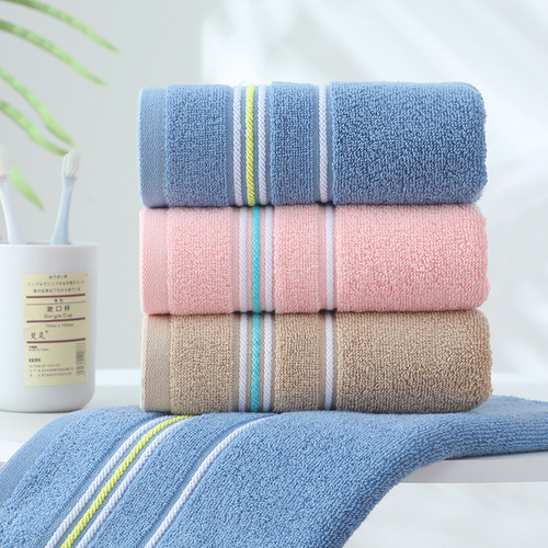 Pure Cotton Towel Manufacturer Wholesale 32-ply 105g Thick Plain Color Soft Absorbent 35*75cm Face Towel Embroidered Logo