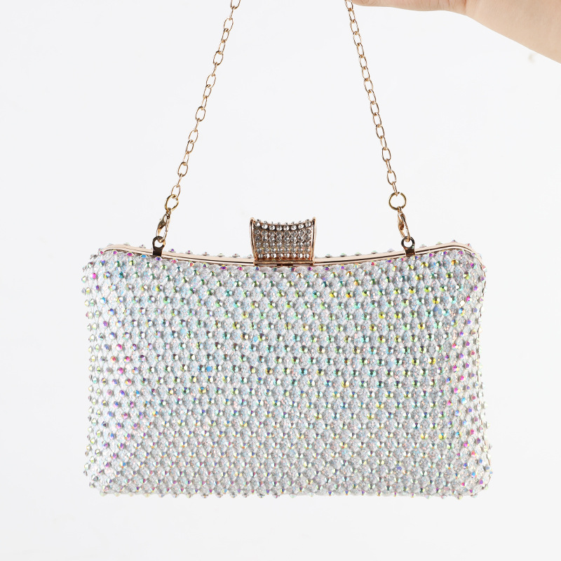 Bolso de hombro de las axilas del embrague transfronterizo bolsa de noche de la moda del Partido de la cadena bolso hecho a mano con diamantes incrustados banquete entrega del todo partido
