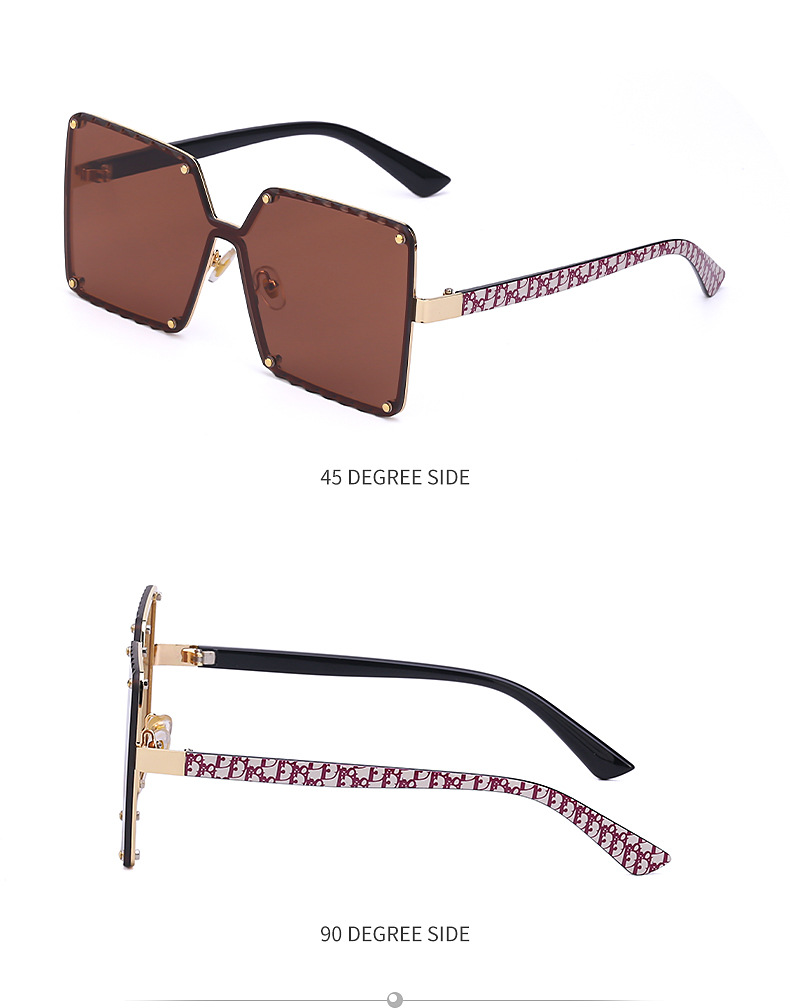 Fashion Geometric Rimless Large Lens Sunglasses display picture 7