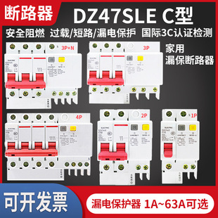 Leakage protector DZ47SLE household leakage protection 2P63A electric gate miniature leakage circuit breaker air switch wholesale