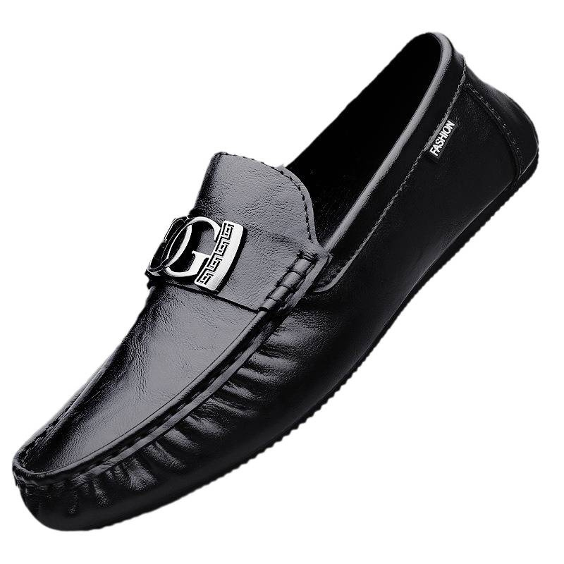 Transmisión en vivo de zapatos Bean para hombres de cuero de vaca transfronterizos de alta calidad de base suave zapatos de cuero de negocios para hombres zapatos de conducción