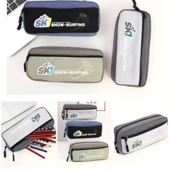 Hermoso sistema de sal doble cuerda de dibujo simple 9 capas bolsas de bolígrafo de gran capacidad estudiantes de primaria inswind caja de papelería de alto valor facial bolsas de papelería
