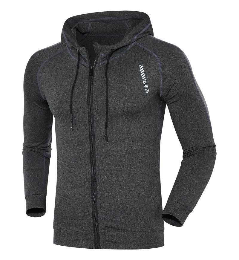 Otoño nuevo estilo deportes al aire libre fitness correr pesca ciclismo senderismo chaqueta con capucha deportes hombres transpirables de secado rápido
