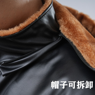 Driving Leather Jacket and Pants Set for Delivery Riders, Winter Men's Cycling Waterproof, Windproof, Fleece-Lined, Thickened Men's