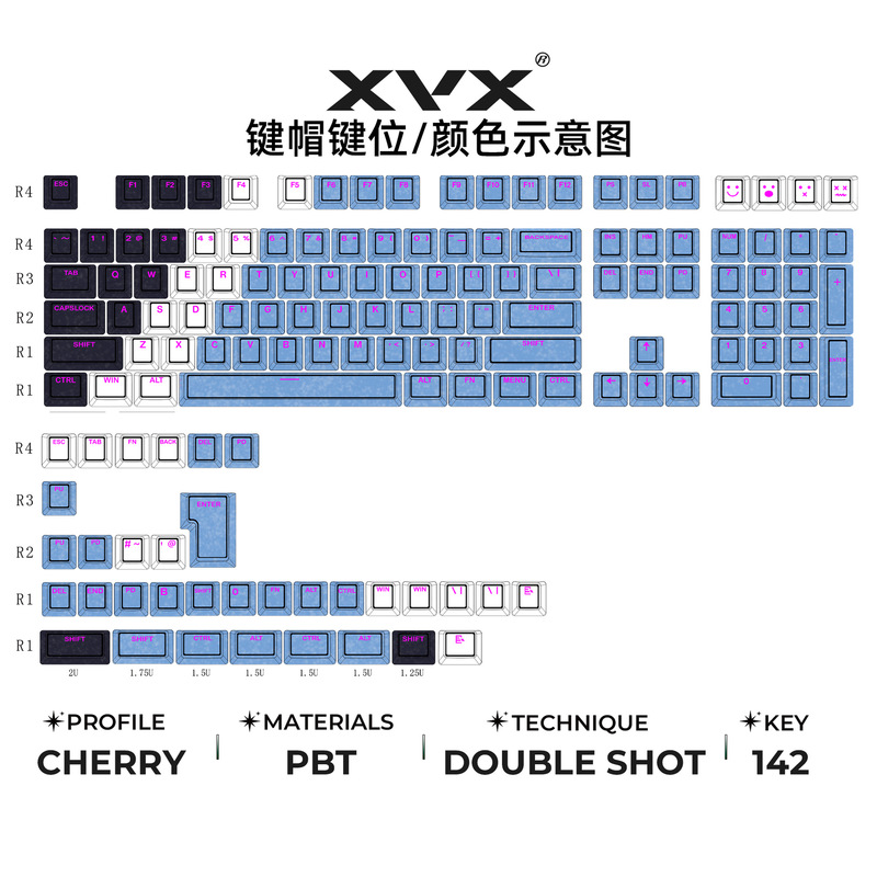 XVXライトキーキャップ正刻霧透2色PBT元工場キーキャップゲームオフィスキーキャップクロスボーダーアマゾン|undefined