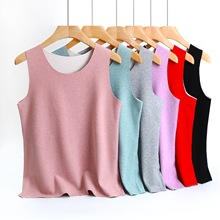 加肥大码胖mm蚕丝德绒保暖背心冬季女士加绒加厚无痕马甲内衣女式