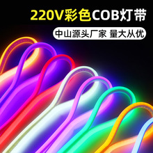 高压彩光cob灯带220V插电LED彩色软灯条户外防水线条灯霓虹氛围灯