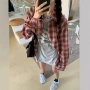 格子夏季宽松新款衬衫