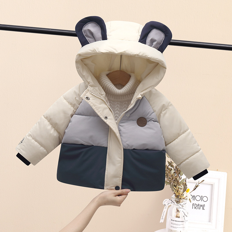 Chaqueta de plumón para niños, nueva colección otoño-invierno 2024, abrigo grueso para bebés y niños pequeños, estilo coreano para niños y niñas