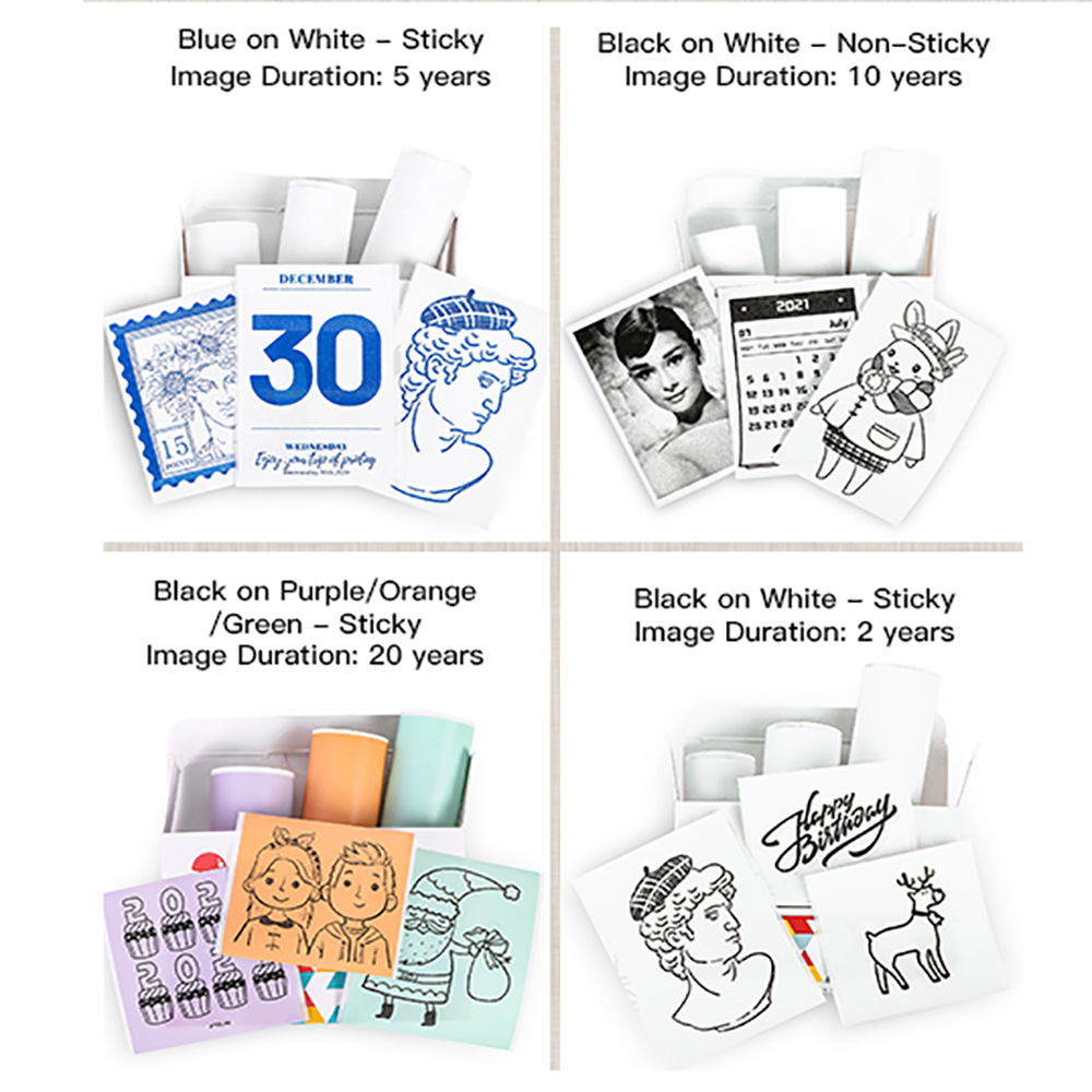 Phomemo 50 53mm T02/M02X self-adhesive printing paper thermal paper pattern stickers three rolls in a box