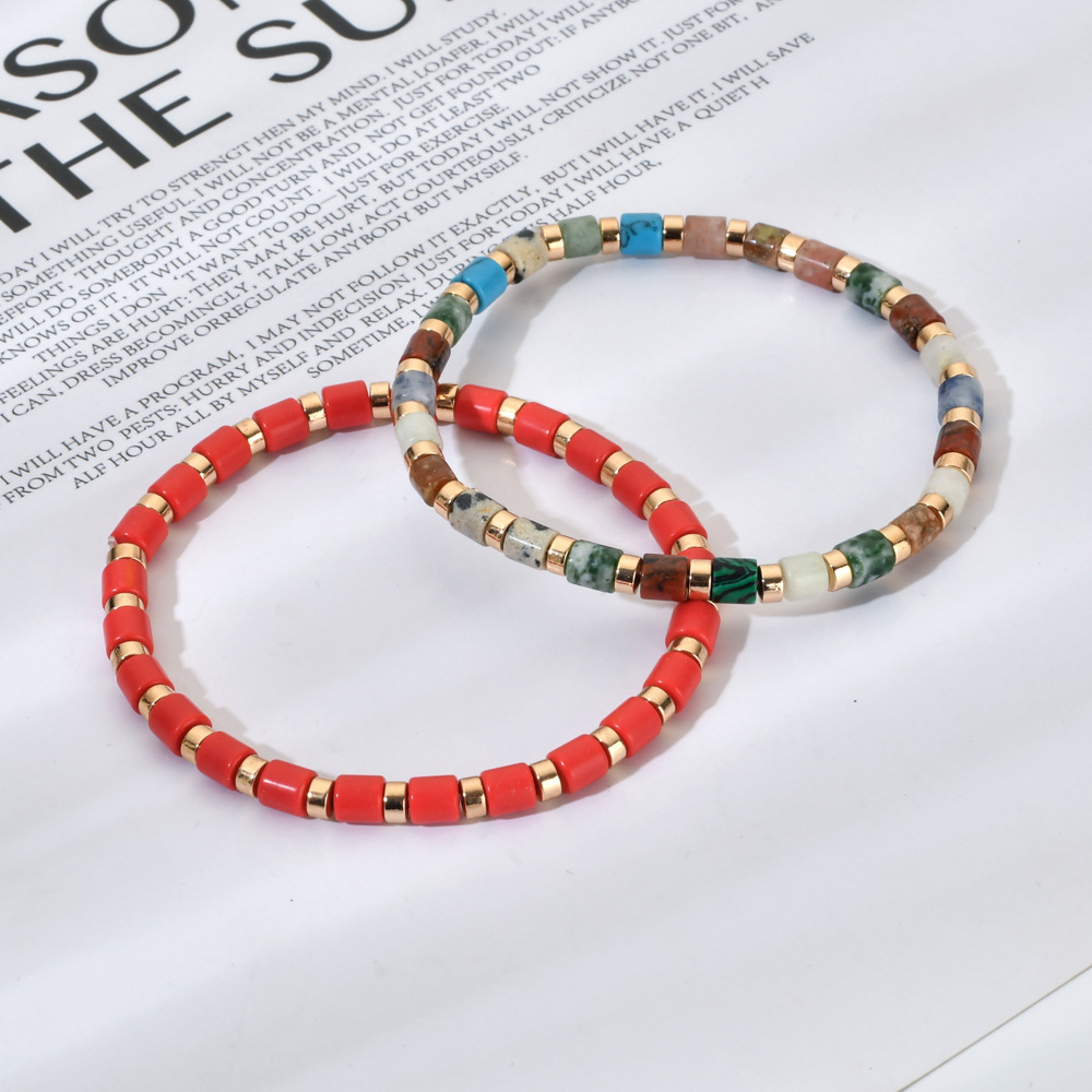 10g Weight Bracelets Classification Natural Stone Chain Material Beaded Chain Chain Type 1 Piece Quantity Daily Occasion natural stone, Agate Material Geometric Pattern All Seasons Season Women's Gender Ethnic Style Style Ethnic Style Geometric Natural Stone Agate Beaded Chain Bracelets In Bulk 24