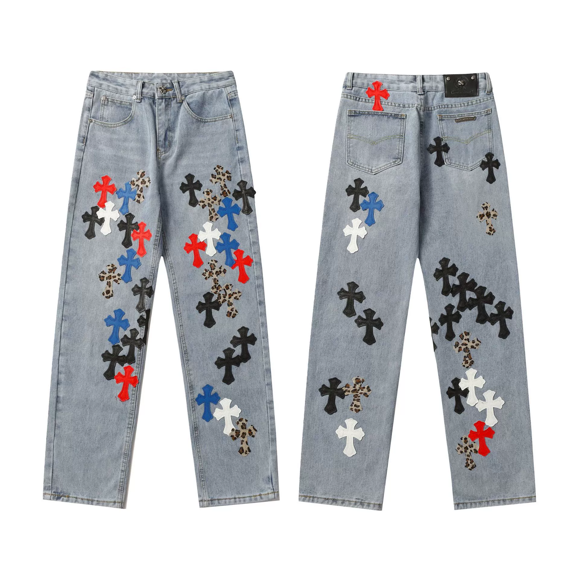 Джинсы из денима для любимой, с вышивкой, oversize, оптовая продажа