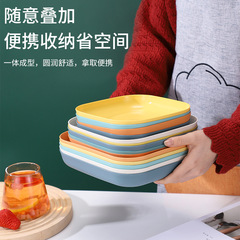 Household Snack Tray Large Deep Square Plate Fruit Vegetable Salad Melon Seeds Dessert Pastries Nuts Candies Plate